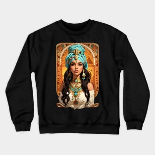 Cleopatra Queen of Egypt retro vintage floral design Crewneck Sweatshirt